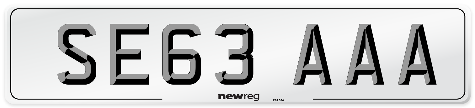 SE63 AAA Number Plate from New Reg